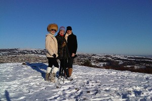 Three Magi - Kate, Kate's mom Pat, and Jann on top of the world Christmas Day